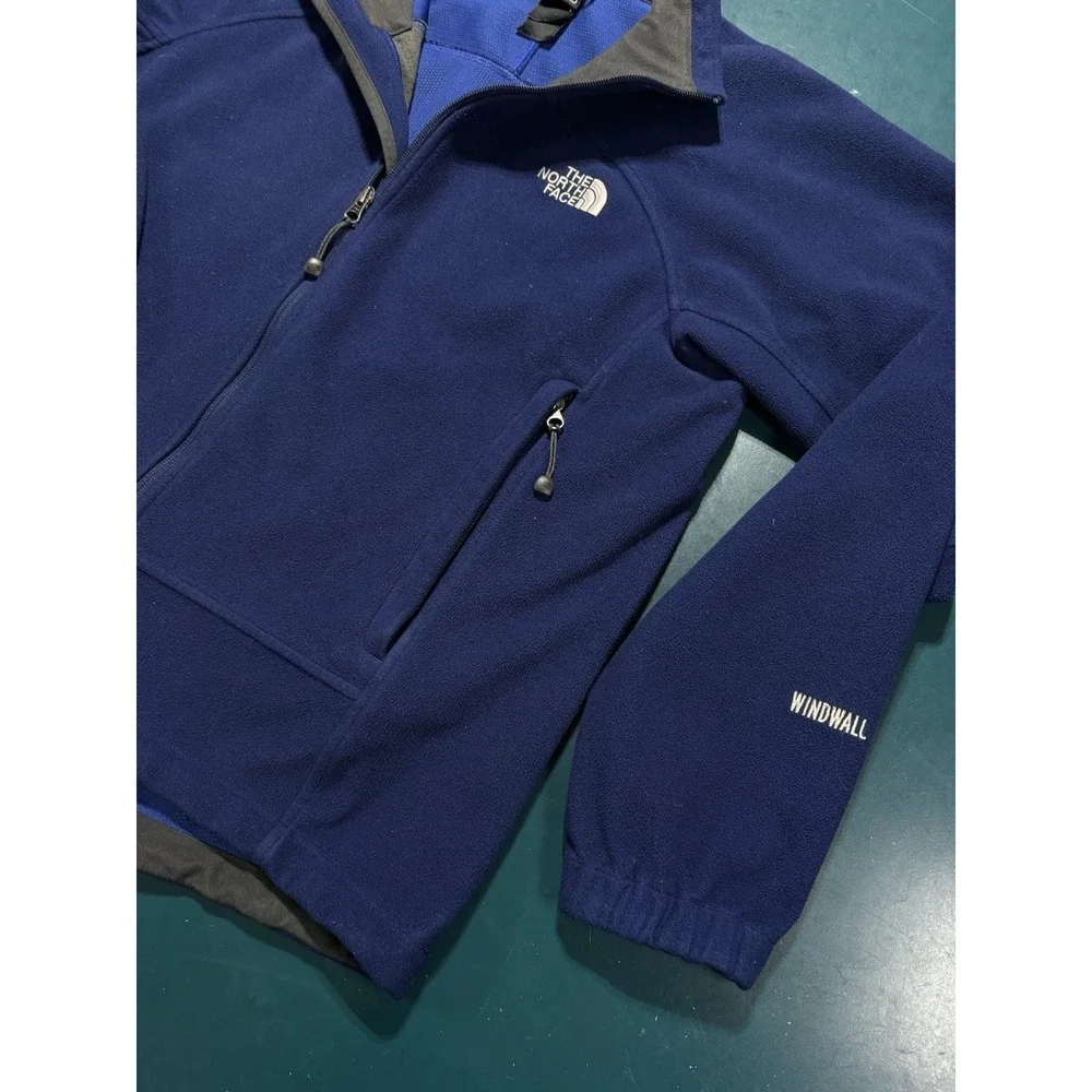 The‎ North Face Jacket Men's Medium Windwall Full Zip Fleece Lined Outdoor Blue